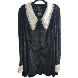 Widow Last Days Crushed Velvet Mini Dress 3X Gothic Dolls Kill Wednesday Addams
